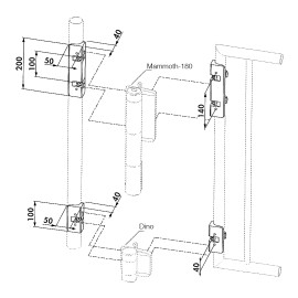 Patte de fixation pour ferme portail MAMMOTH pour tubes ronds